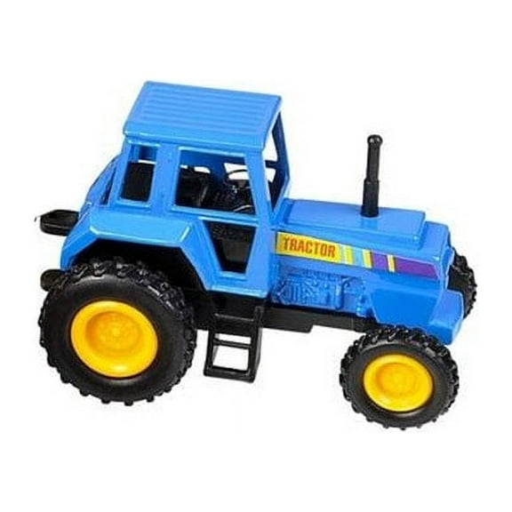 Rhode Island Novelty - Pull Back Die-Cast Vehicle - FARM TRACTOR (Blue)(3.75 inch)