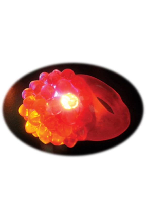 Red Flashing LED Light Up Costume Accessory Bumpy Gel Ring
