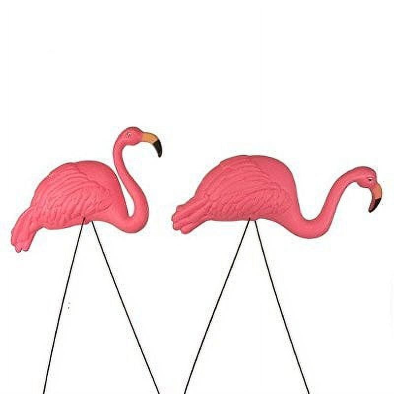 Oversized Pink Plastic Flamingo Yard Ornaments, Set of 2