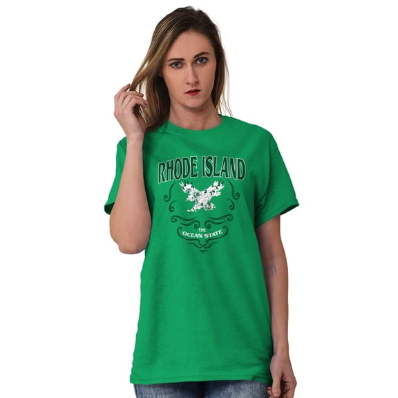 Rhode Island Ocean State Symbol Womens Graphic T Shirt Tees Brisco Brands