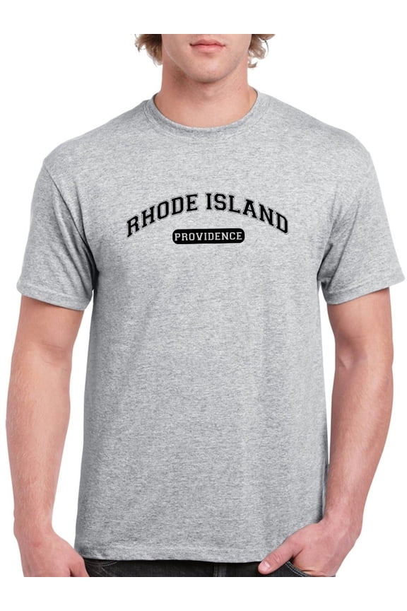 Rhode Island Providence Text Men T-Shirt, Male XX-Large