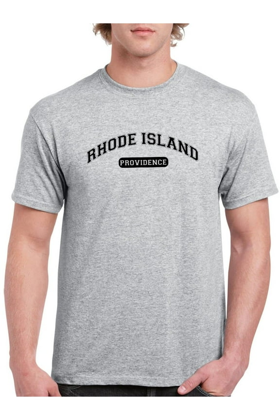 Rhode Island Providence Text Men T-Shirt, Male x-Large