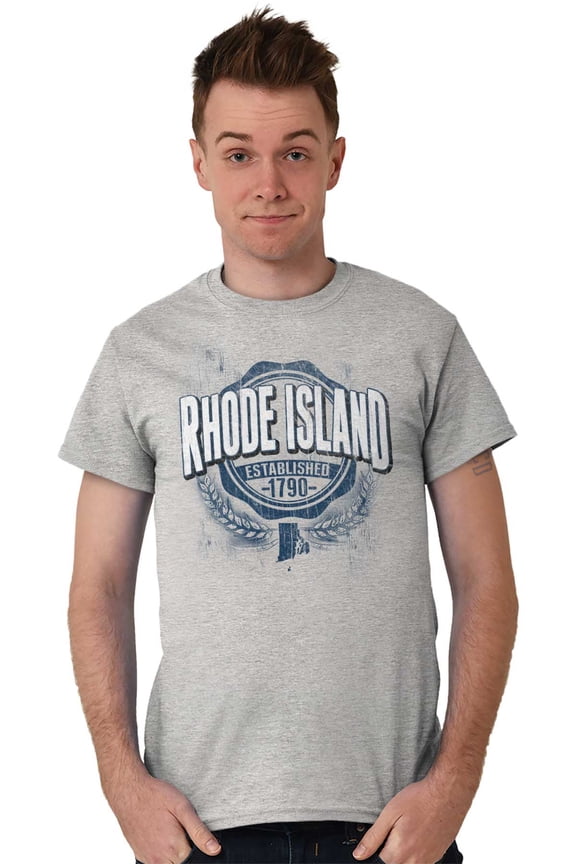Rhode Island RI Student Campus Pride Men's Graphic T Shirt Tees Brisco Brands L