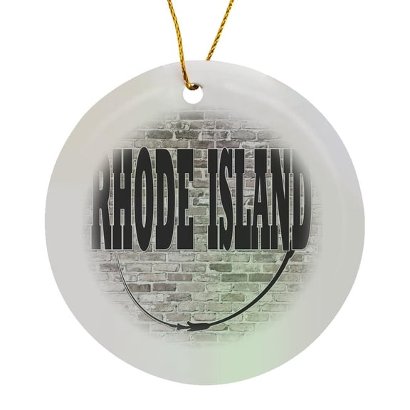 3drose, Rhode Island. State Capital Is Providence., Circle Porcelain Ornament