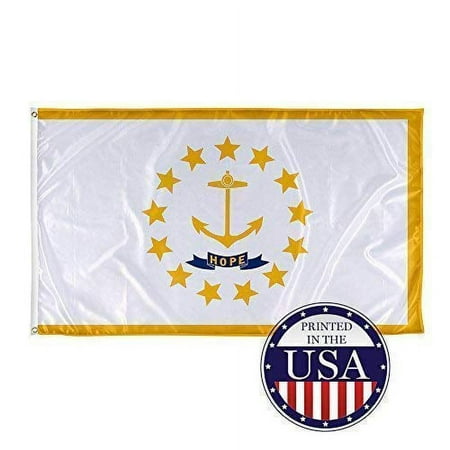 Rhode Island State Flag - 3ft x 5ft Knitted Polyester, State Flag Collection, Made in The USA