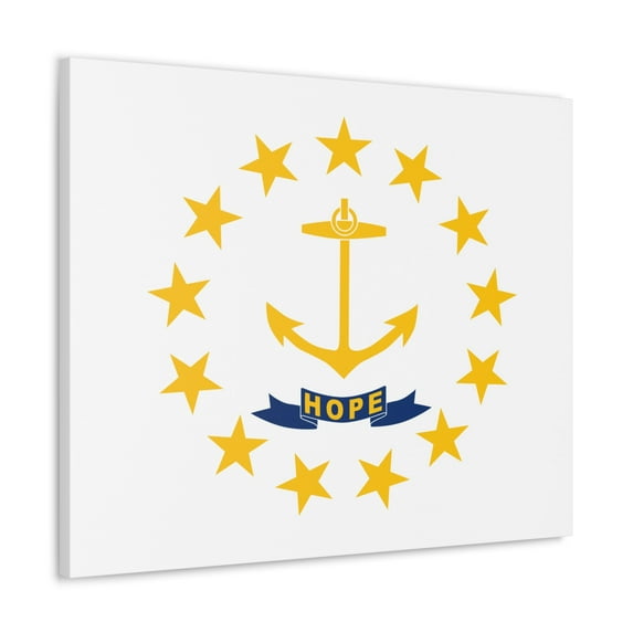 Rhode Island State Flag Canvas Vibrant Wall Art Unframed Home Decor