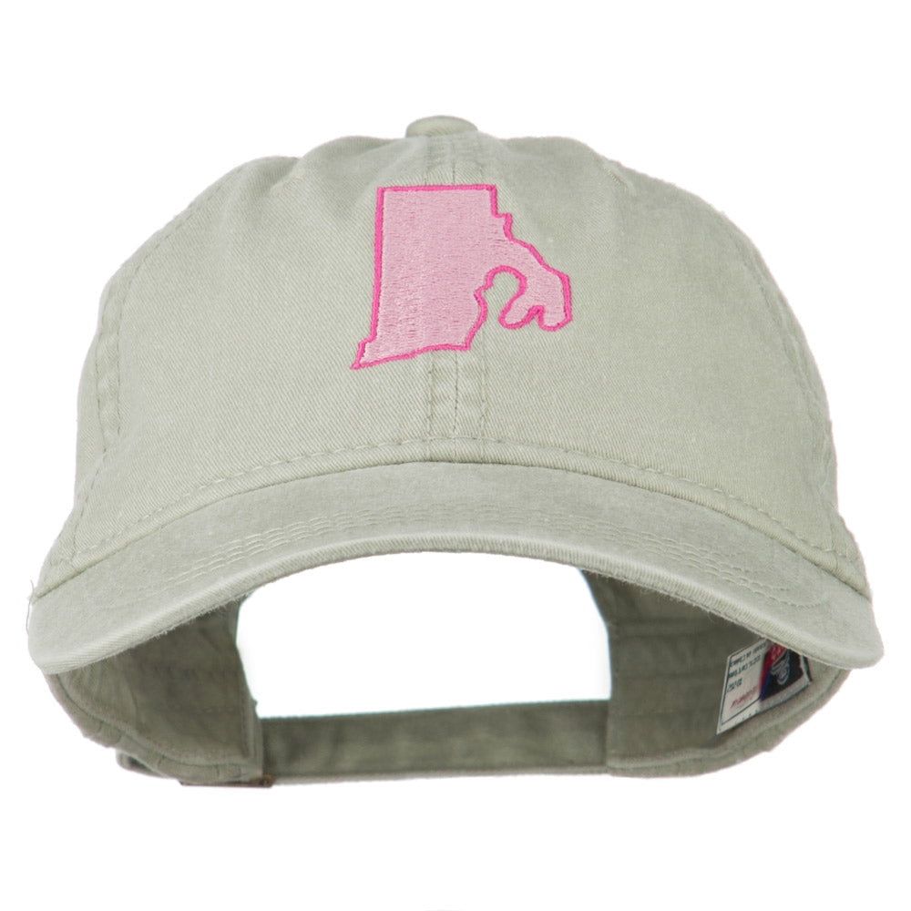 Rhode Island State Map Embroidered Washed Cotton Cap - Stone OSFM ...
