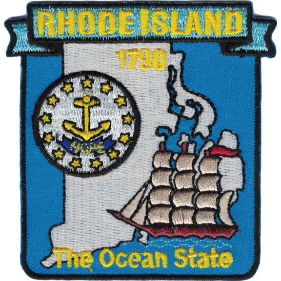 Rhode Island State Map Patch 3"