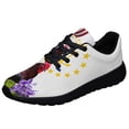 thumbnail image 1 of Rhode Island Stte Rhode Isl Red and Violet Flower Shoes Sneakers Black Size 9.5, 1 of 7