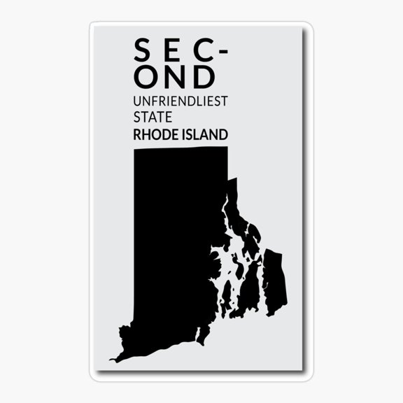 Rhode Island Unfriendliest State Map Sticker