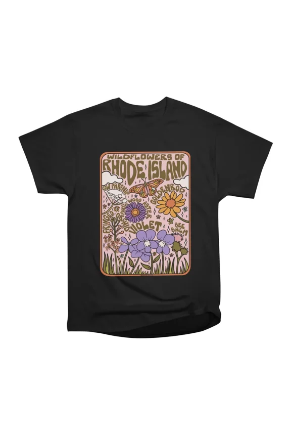 Rhode Island Wildflowers T-Shirt Tee Gift For Him Merch For Her Apparel For Friend
