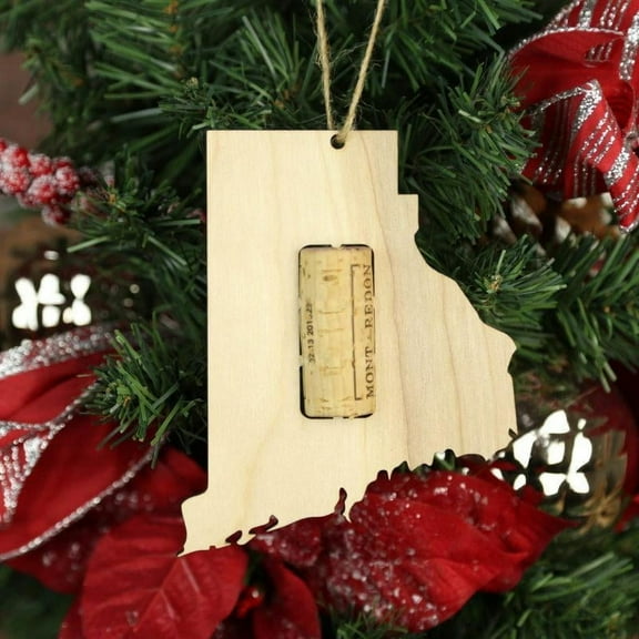 Torched Rhode Island Wine Cork Holder Ornaments Tree Hanging Wine Cork Decor