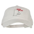 thumbnail image 1 of Rhode Island with Map Outline Embroidered Washed Cotton Cap - White OSFM, 1 of 5