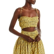 Rhode Womens Pari Printed Pleated Cropped