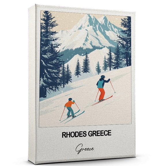 Rhodes Greece Travel Canvas Wall Art – Beautiful Travel Decor for Bedroom, Office Greece Canvas Print – Serene and Scenic Wall Decor Gift for Travel Lovers