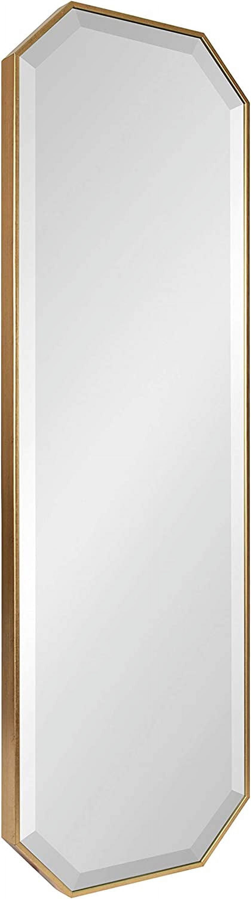 Rhodes Modern Full Length Framed Octagon Wall Mirror, 16 x 48, Gold