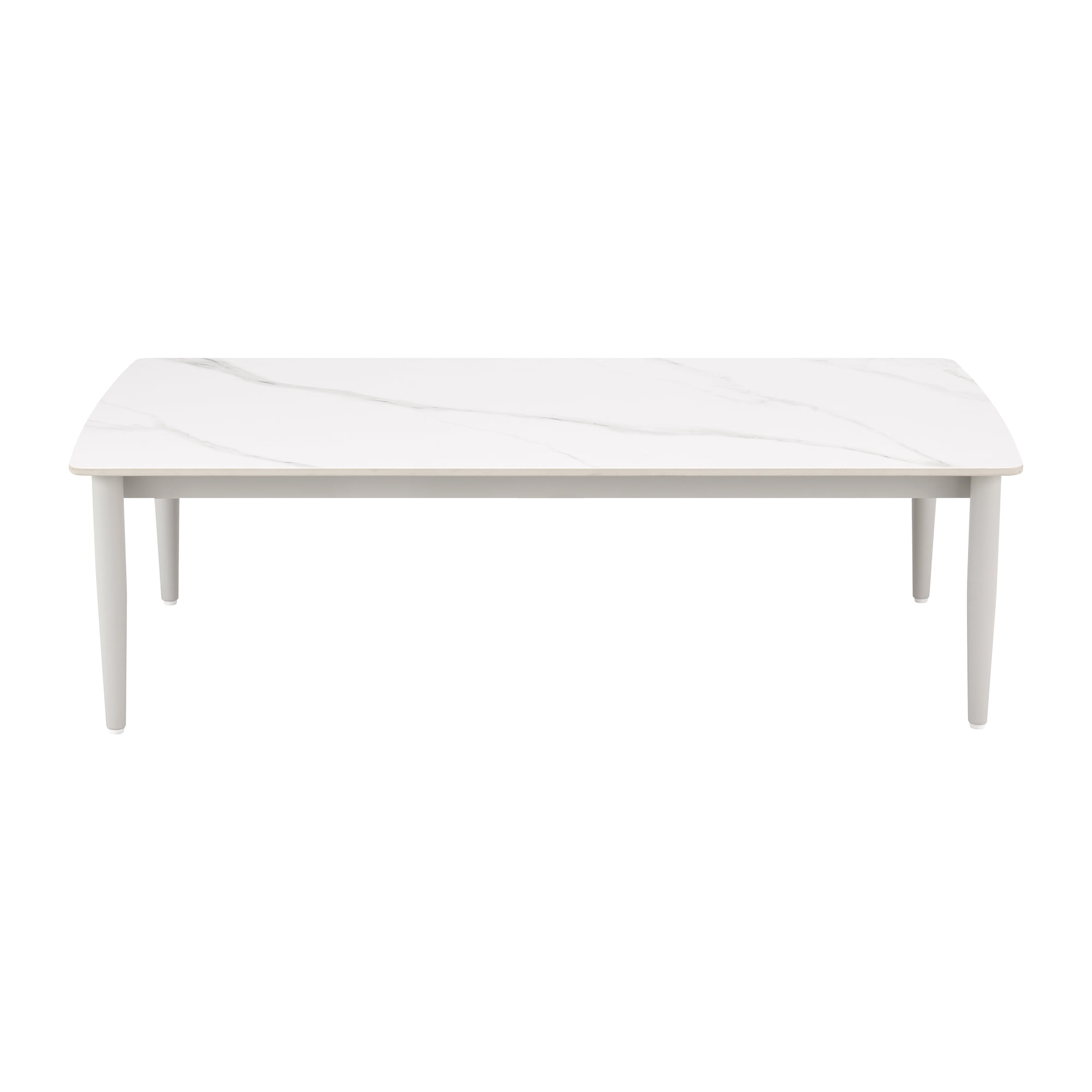 Rhodes 24" x 47.5" Light Gray Aluminum Outdoor Coffee Table