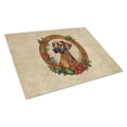 thumbnail image 1 of Rhodesian Ridgeback Christmas Flowers Glass Cutting Board 12 in x 15 in, 1 of 5