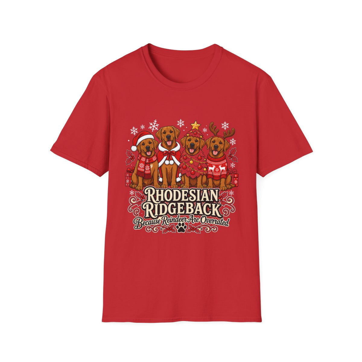 Rhodesian Ridgeback Christmas Holiday Dogs Graphic T-Shirt - Walmart.com
