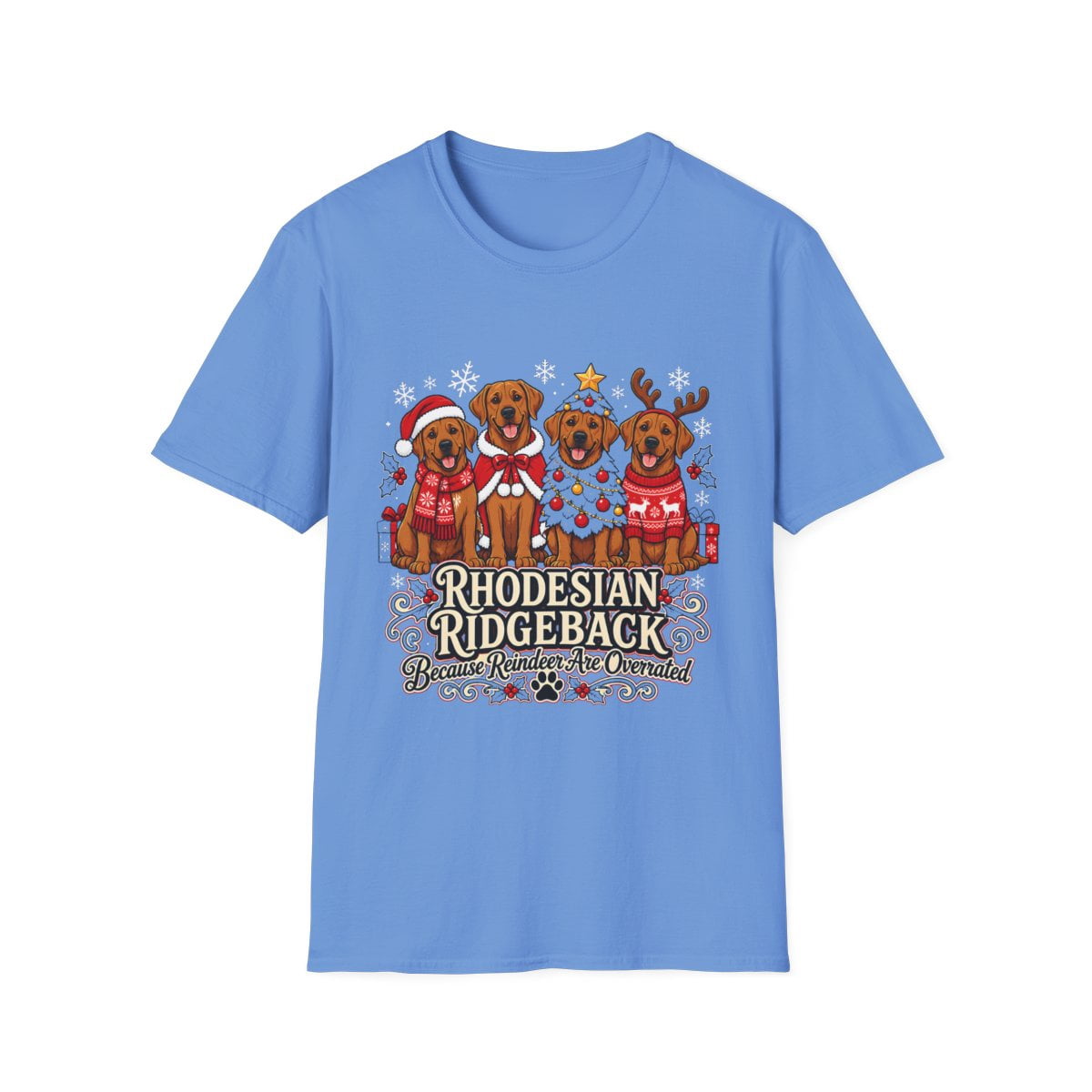 Giant Ridgeback Rhodesian Ridgeback Christmas Holiday Dogs Graphic T-Shirt - Walmart.com