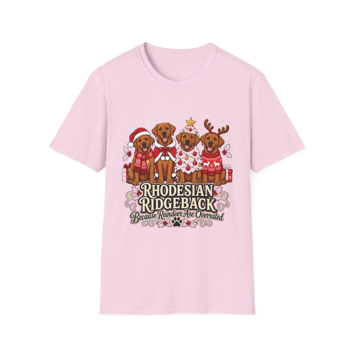 Rhodesian Ridgeback Christmas Holiday Dogs Graphic T-Shirt - Walmart.com