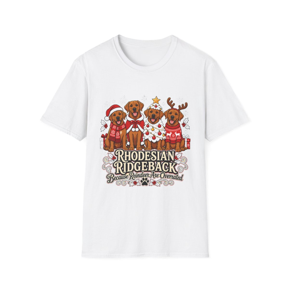 Giant Ridgeback Rhodesian Ridgeback Christmas Holiday Dogs Graphic T-Shirt - Walmart.com