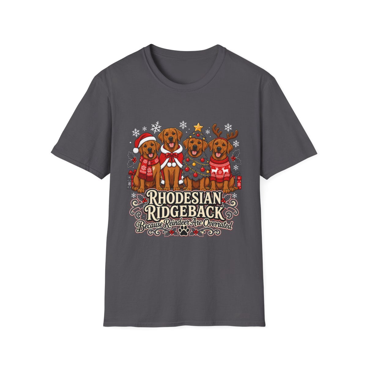 Rhodesian Ridgeback Christmas Holiday Dogs Graphic T-Shirt - Walmart.com