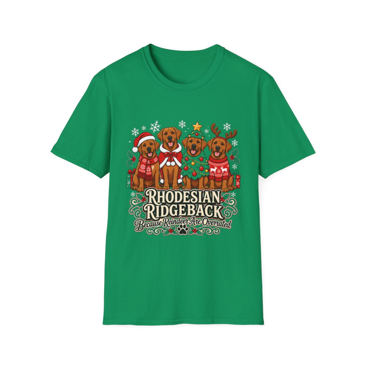 Giant Ridgeback Rhodesian Ridgeback Christmas Holiday Dogs Graphic T-Shirt - Walmart.com