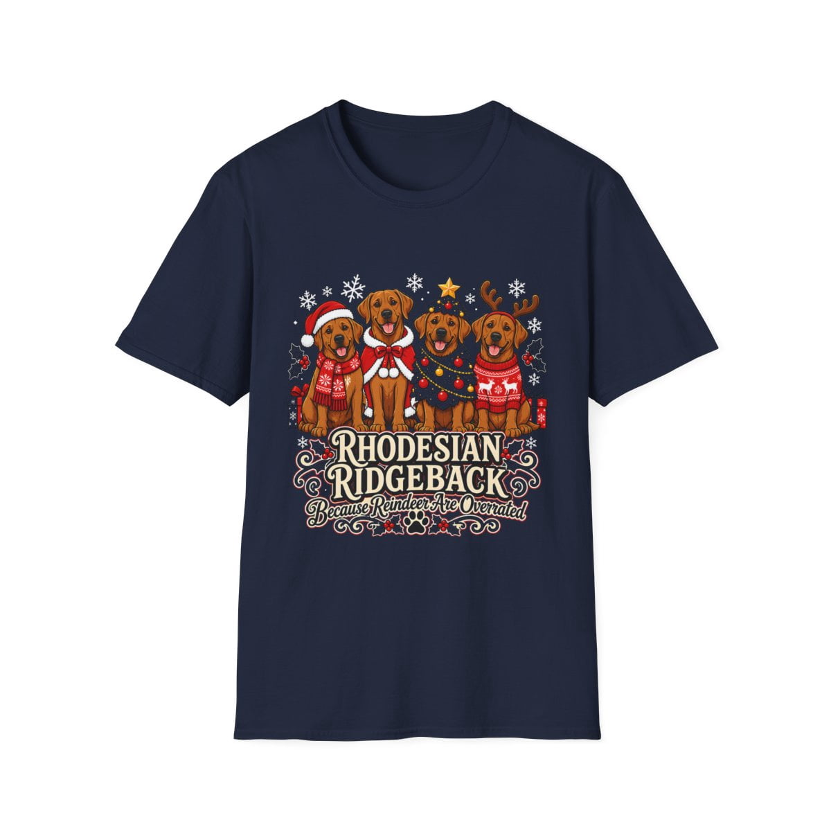Rhodesian Ridgeback Christmas Holiday Dogs Graphic T-Shirt - Walmart.com