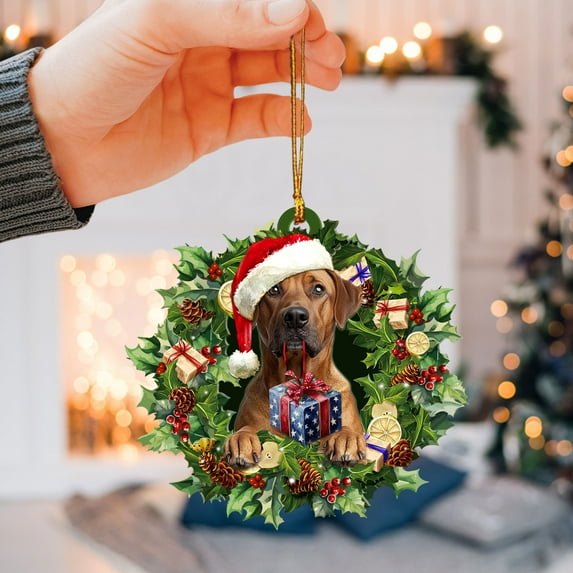 Rhodesian Ridgeback Christmas Ornament – Holiday Dog Memorial Gift & Xmas Tree Mica Décor