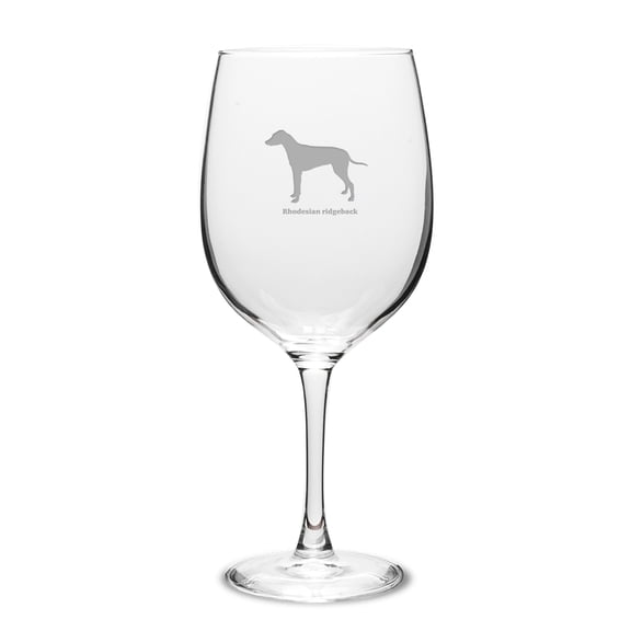Rhodesian Ridgeback Deep Etched 19 oz Classic Red Wine Glass