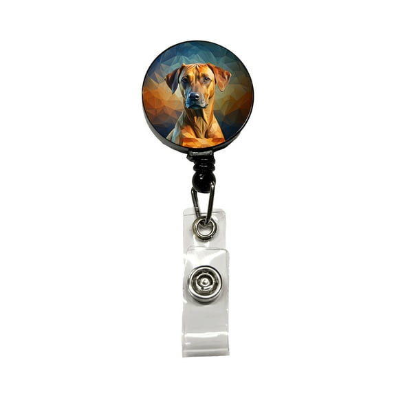 Rhodesian Ridgeback Dog Abstract Stylized Art Retractable Reel ID Badge Key Card Name Tag Holder with Clip
