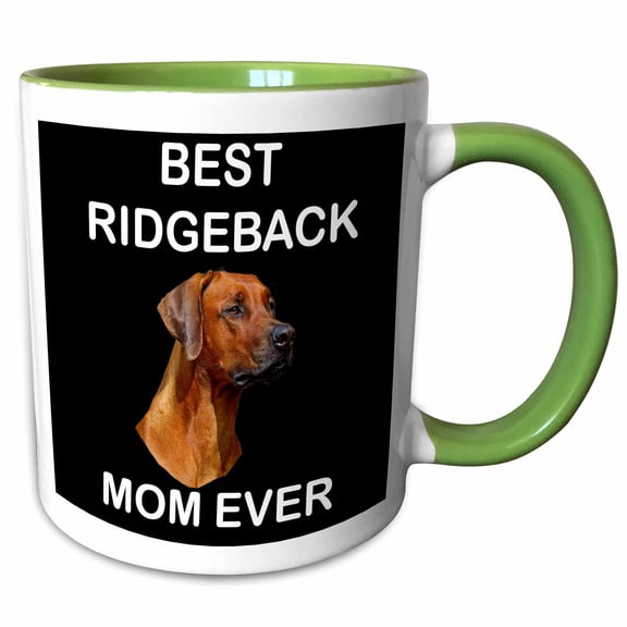 3drose, Rhodesian Ridgeback Dog Best Mom Mother Ever Gift, 11oz Two-tone Green Mug