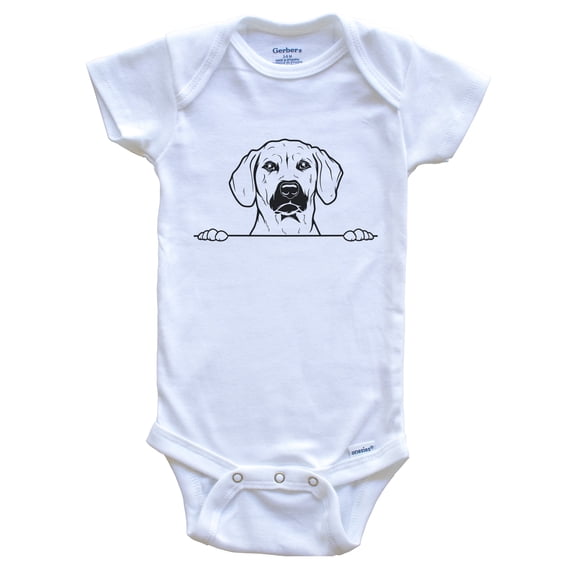 Rhodesian Ridgeback Dog Breed Drawing Cute Baby Bodysuit, 6-9 months white