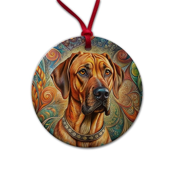 Healthy Ridgeback Rhodesian Ridgeback Dog French Bohemian Art Christmas Tree Holiday ...