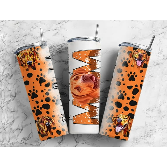 Rhodesian Ridgeback Dog Mom 20 Oz Insulated Metal Tumbler w/Lid and Straw