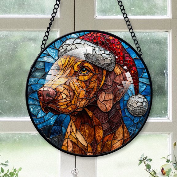 Rhodesian Ridgeback Dog Ornament Christmas 2025 - For Christmas Rhodesian Ridgeback Dog Stained Glass Christmas Decorations, Dog Christmas Tree, Haging Decor