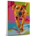 thumbnail image 1 of Rhodesian Ridgeback Dog Playing Ice Hockey Stretched Canvas Size 8x12 – Vintage Style Rhodesian Ridgeback Dog Art for Ice Hockey Fans, Great Gift for Dog Owners, 1 of 5