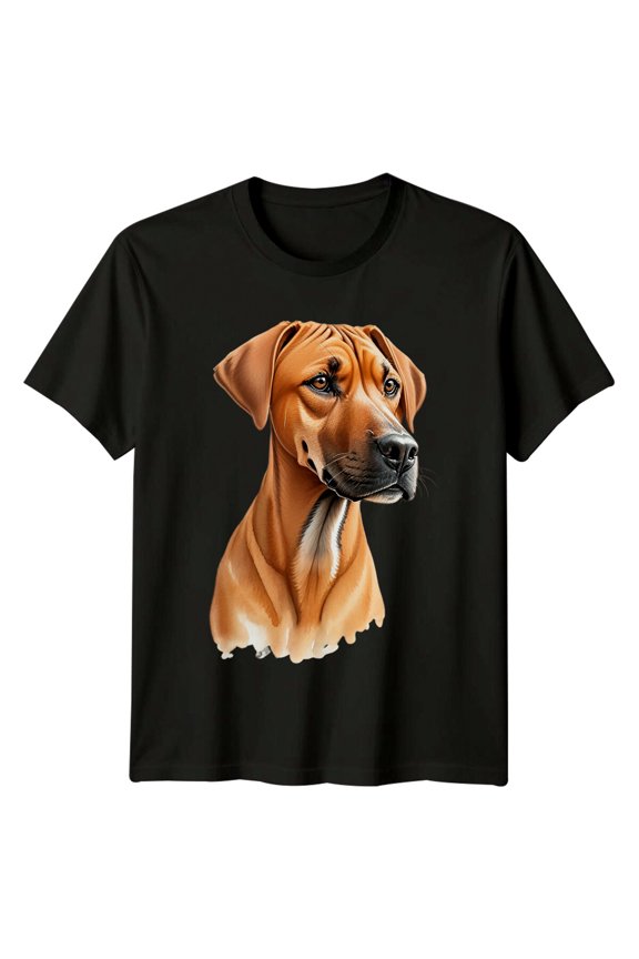 Rhodesian Ridgeback Dog Portrait Art Graphic T-Shirt All Size S-5XL