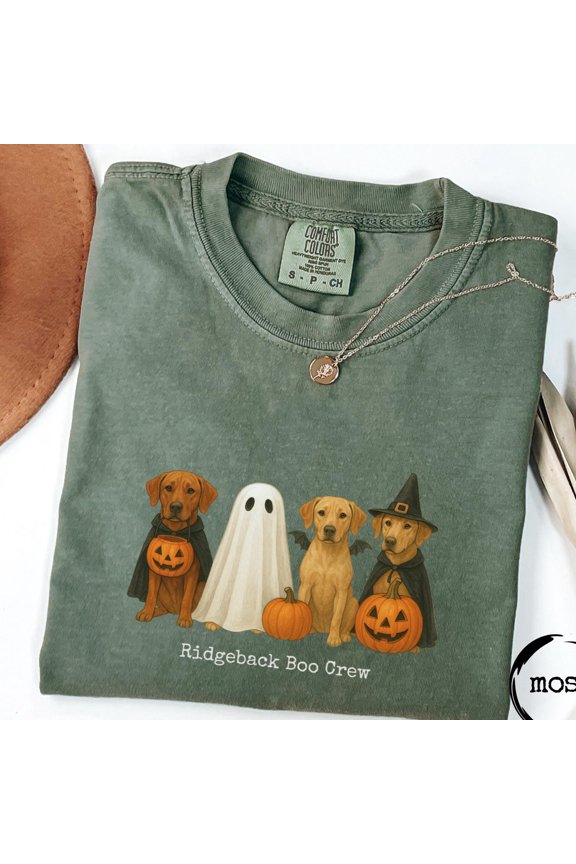 Rhodesian Ridgeback Halloween Shirt Ridgeback Boo Crew Dog Lover Tee Funny Pumpkin Ghost W