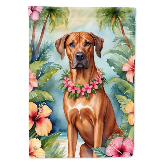 Rhodesian Ridgeback Luau Garden Flag 11.25 in x 15.5 in