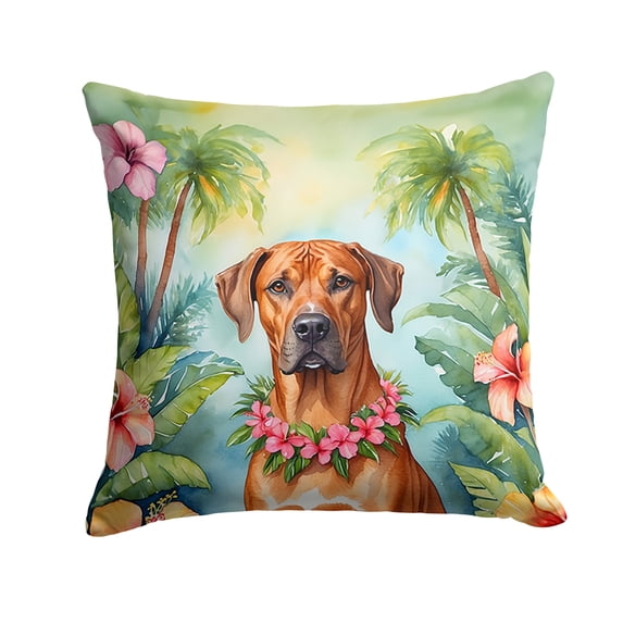 Rhodesian Ridgeback Luau Throw Pillow 18 in x 18 in