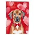 thumbnail image 1 of Rhodesian Ridgeback My Valentine House Flag 28 in x 40 in, 1 of 7