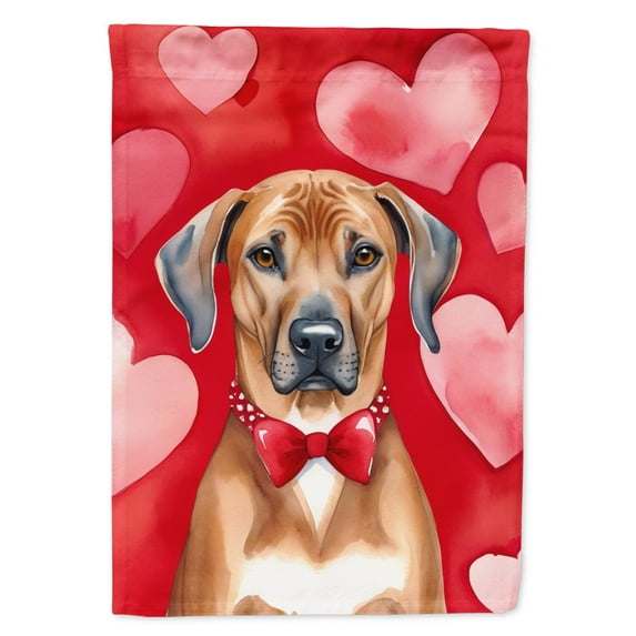 Rhodesian Ridgeback My Valentine House Flag 28 in x 40 in
