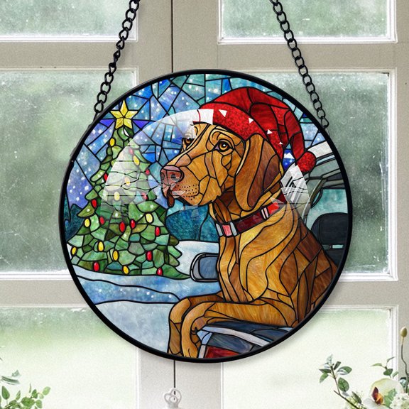 Rhodesian Ridgeback Ornament Christmas 2025 Pet Dog, Rhodesian Ridgeback Dog Stained Glass Christmas Decorations, Dog Christmas Tree, Haging Decor