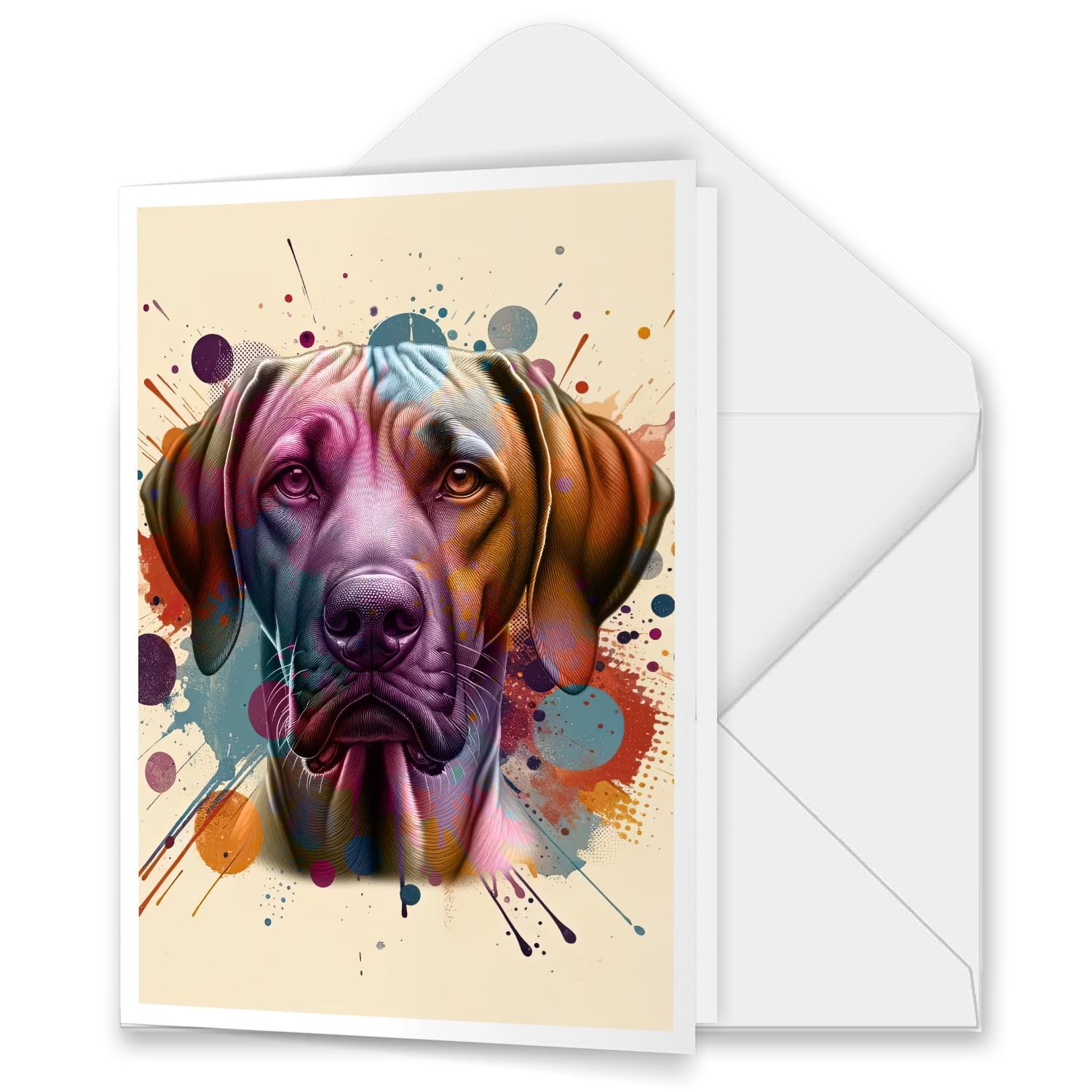 Rhodesian Ridgeback Portrait Watercolor Vintage Retro Styles 5x7in ...