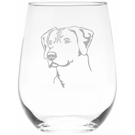 C&M Personal Gifts 17 oz Rhodesian Ridgeback Themed, Dog Stemless Wine Glass (Style R2)