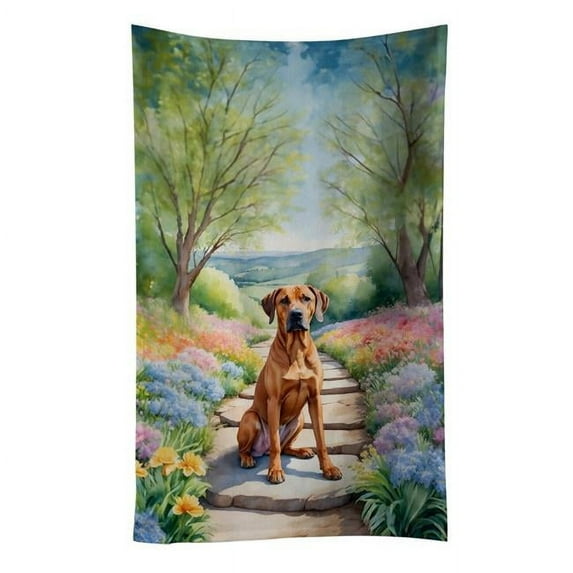 Rhodesian Ridgeback Spring Path Kitchen Towel