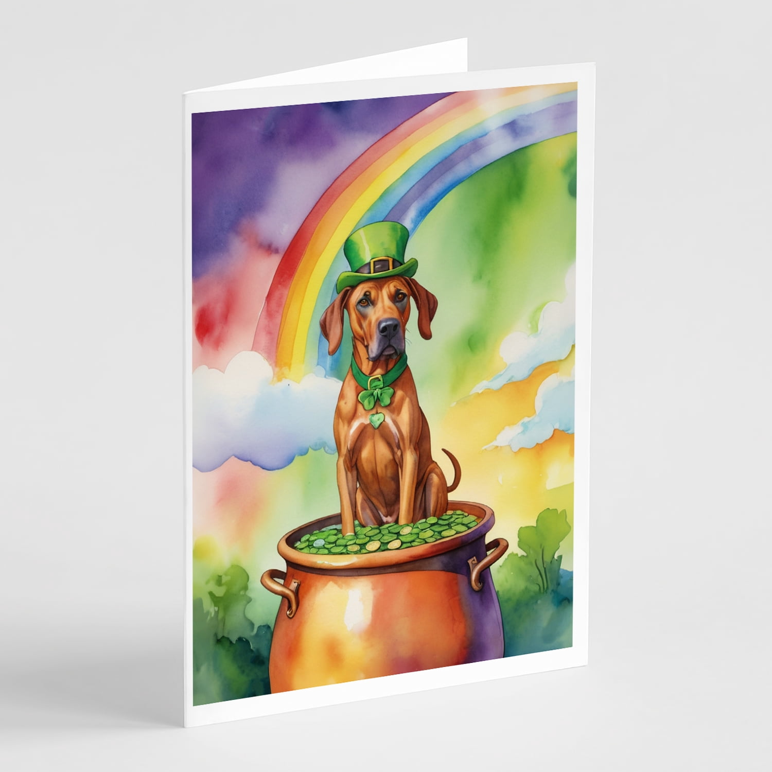 Rhodesian Ridgeback St Patrick's Day Greeting Cards Pack of 8 7 in x 5 in