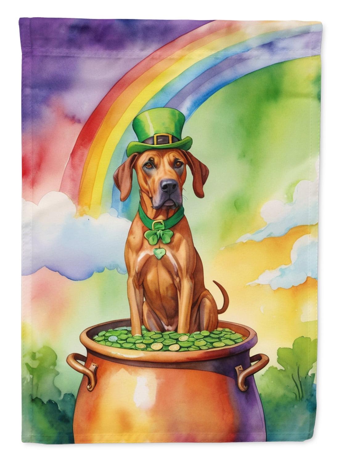 Rhodesian Ridgeback St Patricks Day House Flag